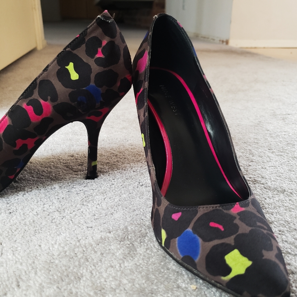 NINE WEST Heels cheetah print multicolored